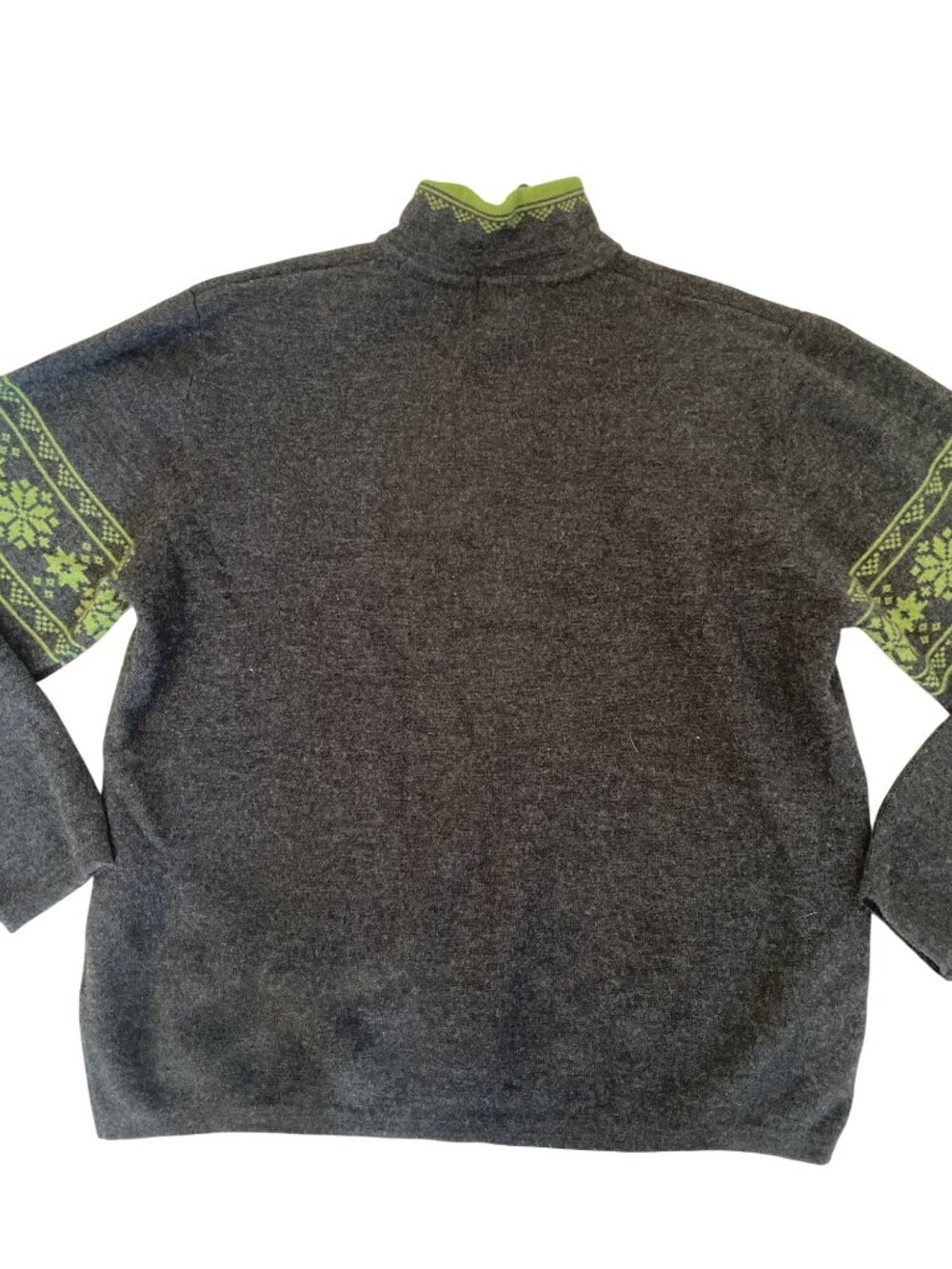 Neve Fair Isle Wool 1/4 Zip Pullover Sweater Nordic Gray Winter Ski Women's XL - Picture 8 of 10